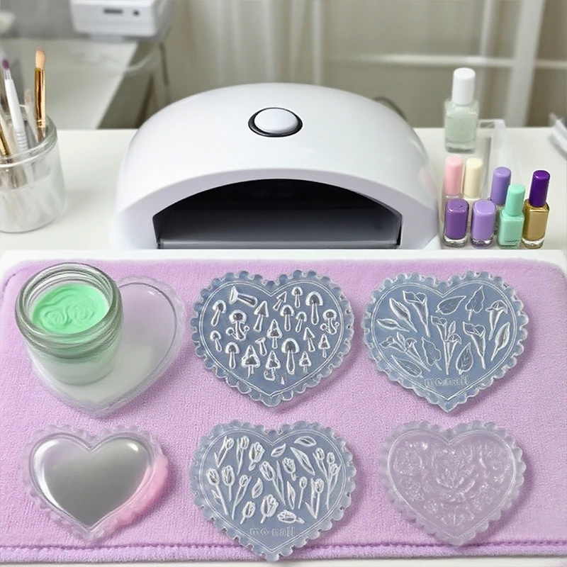 3DローズフラワーバタフライシリコンネイルモールドチューリップネイルテンプレートDIYネイルアートデコソフトスタンピングモールドマニキュアデザインツール