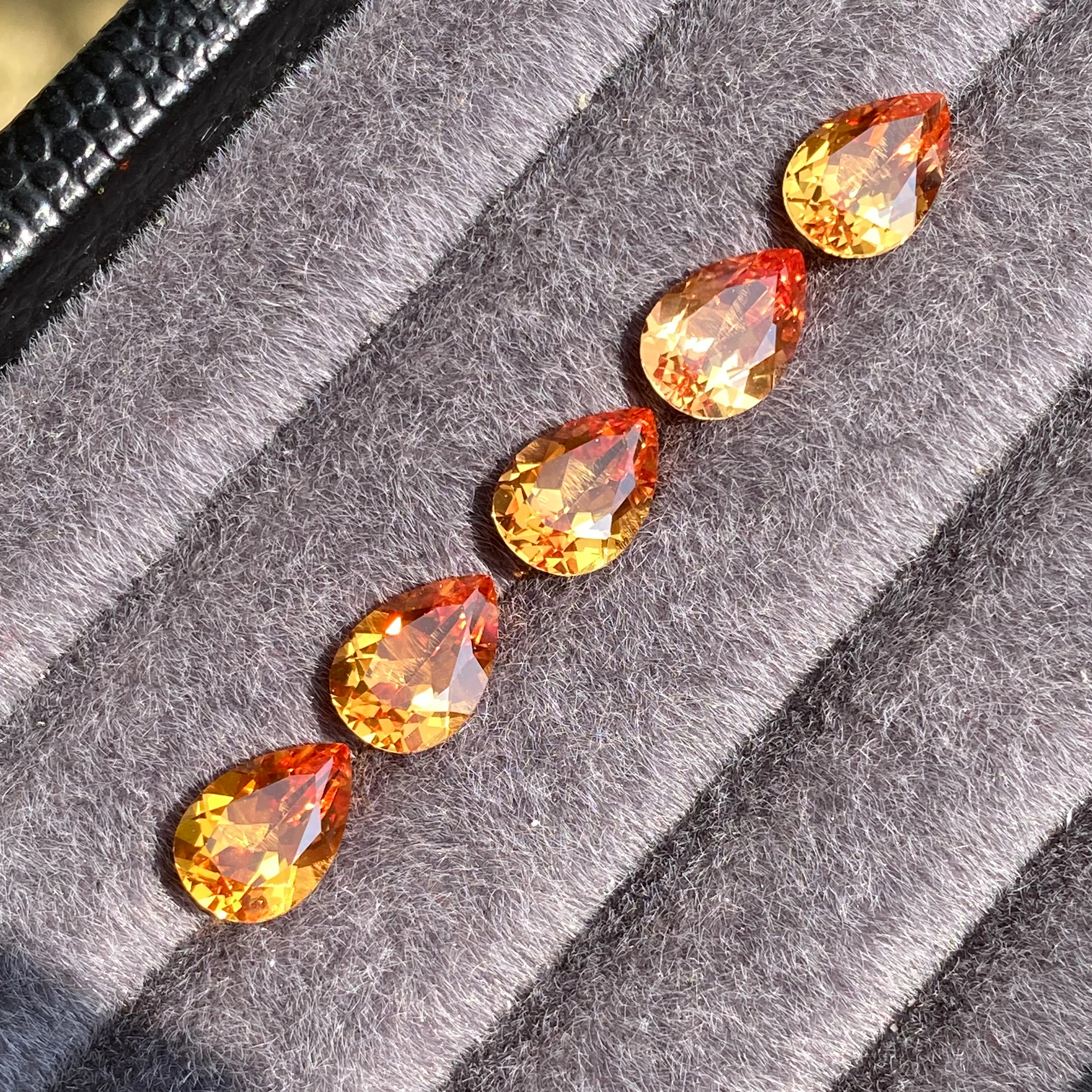 

Eme jewe Lab Grown Sapphire Orange Pear Cut Gemstone for Charms Advanced Jewelry Making Materials With Certificate DIY