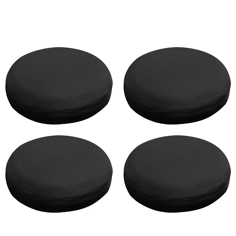 4PCS Round Bar Stool Cover Stretch Removable Elastic Chair Pad Protector For Home Office