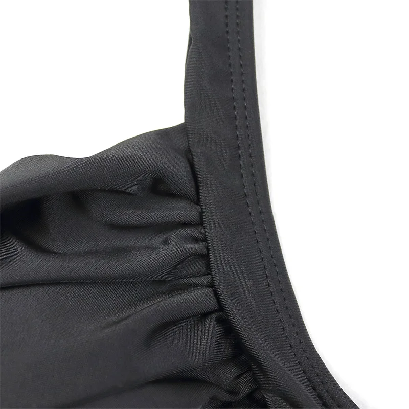 Fashion Pleated Female Swimwear One Piece Swimsuit High Cut Bather Bathing Suit Swim Beachwear Slim Bodysuit Bikini
