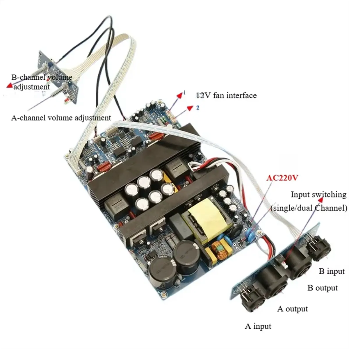 New IRS2092 Stereo Digital Amplifier Board 500W+500W Dual Channel Audio Amplifier with Volume Adjustment