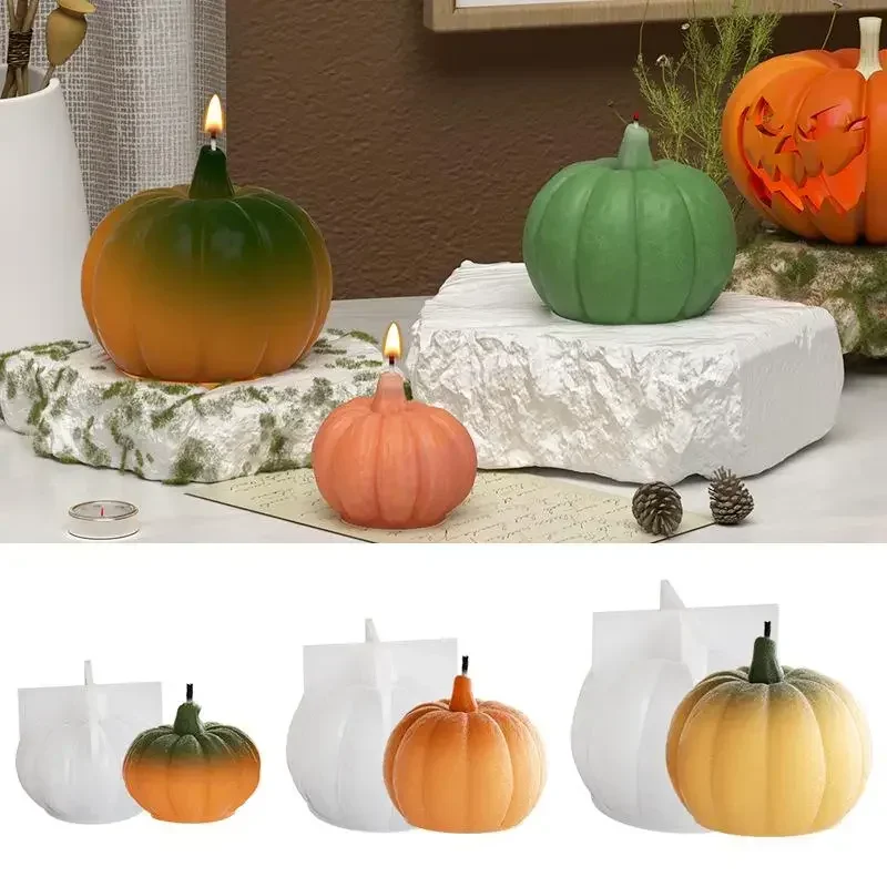 S/M/L اليقطين سيليكون قالب شمع لتقوم بها بنفسك ثلاثية الأبعاد زخرفة الهالوين قالب شمع معطر الخرسانة الحرفية هدية ديكور الحفلات صنع أدوات #1
