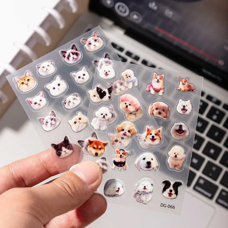 Bonito dos desenhos animados animal gato cão cola adesivo manual diy material decorativo manual geléia adesivo