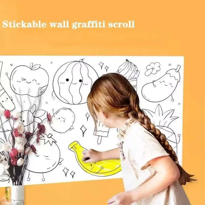 12 Meter Kinder-Zeichenrolle, Farbfüllpapier, Graffiti-Rolle, Malpapierrolle für Kinder, DIY-Malerei, Lernspielzeug