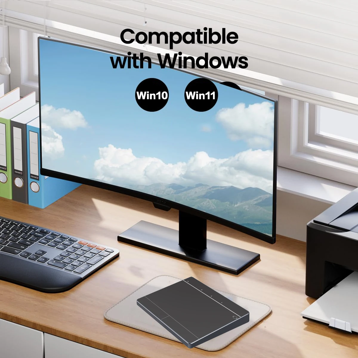 Jomaa recarregável bluetooth touchpad usb sem fio/com fio trackpad para windows computador portátil tablet alta precisão