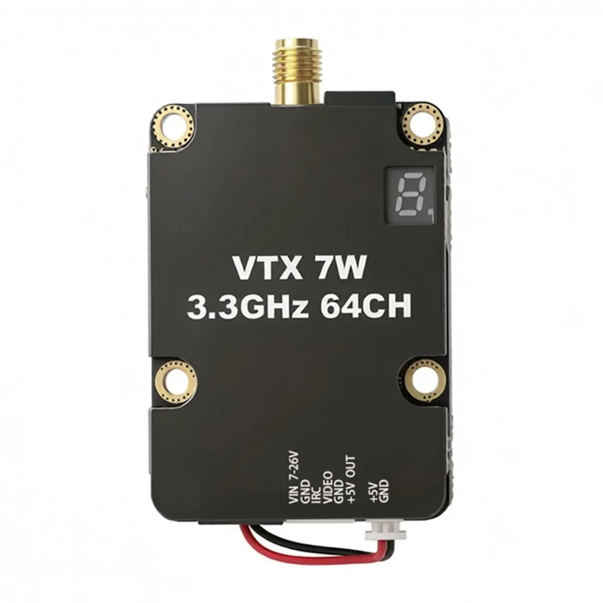 3.3G 7W VTX 64CH FPV Video Audio Transmitter with Heat Sink+Fan for FPV Long Range RC Drone