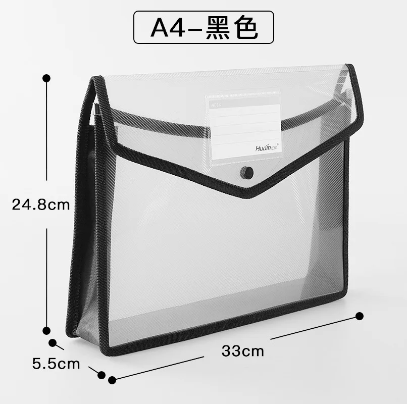 Sac de Rangement Étanche pour Documents A4, en PVC, avec lèvent, Enveloppe en Poudres, Portefeuille