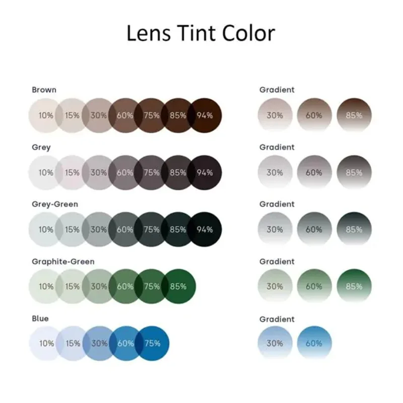 1.56 1.61 1.67 Colorful Tinted Lens Dyeing Gradient Color Sunglasses Prescription Optical Myopia Sun Glasses Dye Lenses Eyewear
