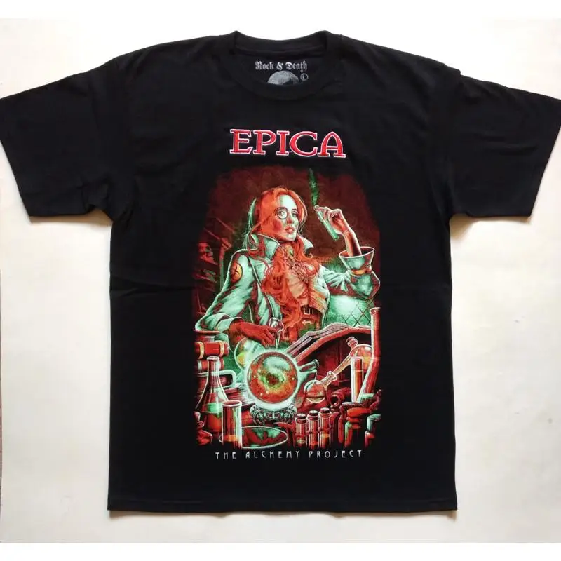 EPICA T-Shirt RARE Embroidered Logo Xandria Delain After Forever Nightwish Tarja