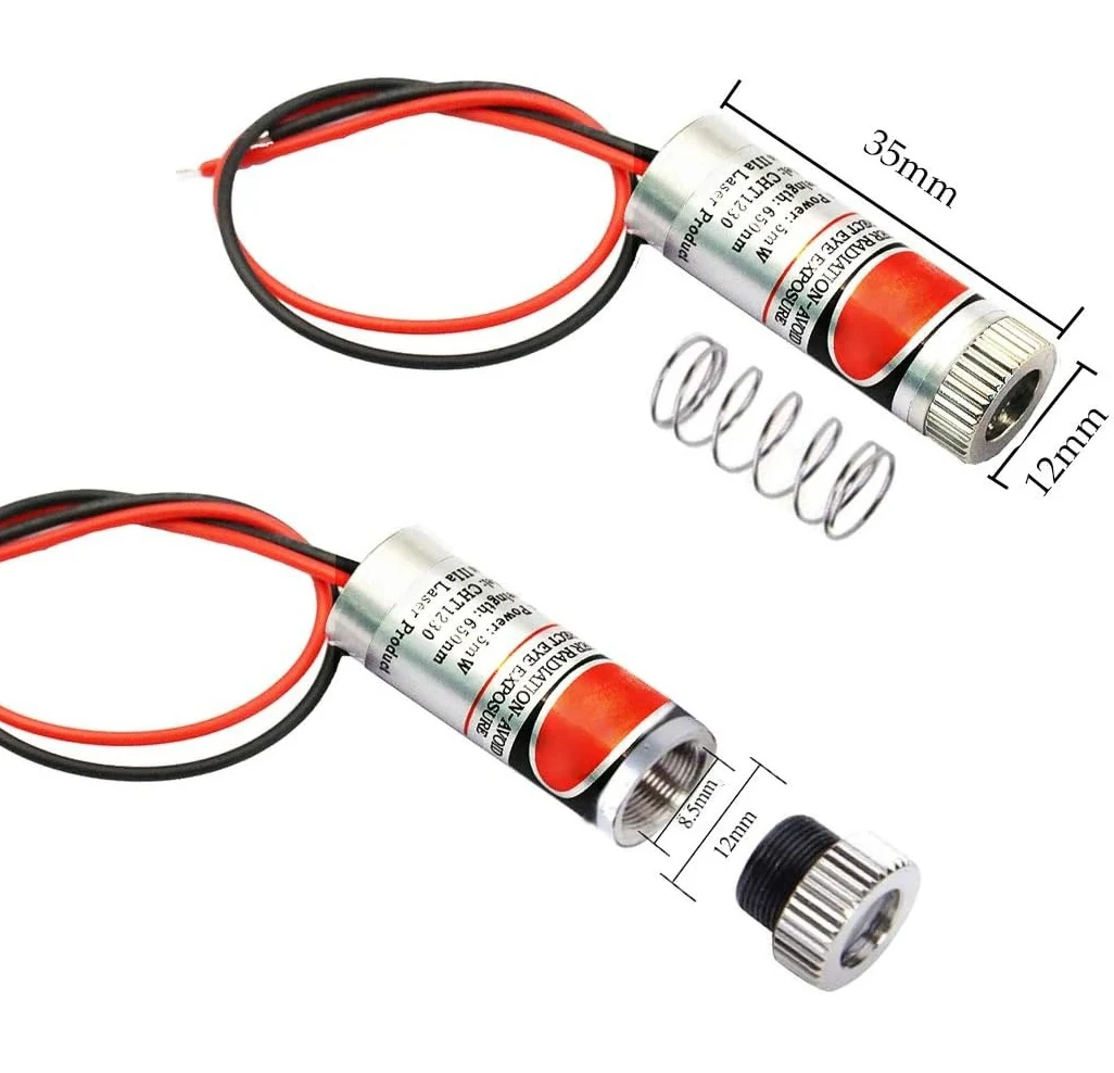 

3 точки/линии/крестовый лазер, 650 Нм, линза с регулируемым фокусом, лазерный диодный модуль с красной точкой 3-5 В