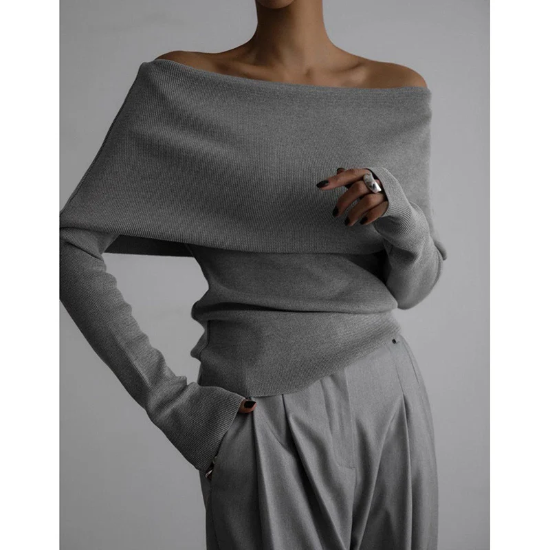 

Осень-зима, женские шикарные вязаные топы на одно плечо, женские сексуальные модные пуловеры, свитера для девочек, модельерские свитера, одежда