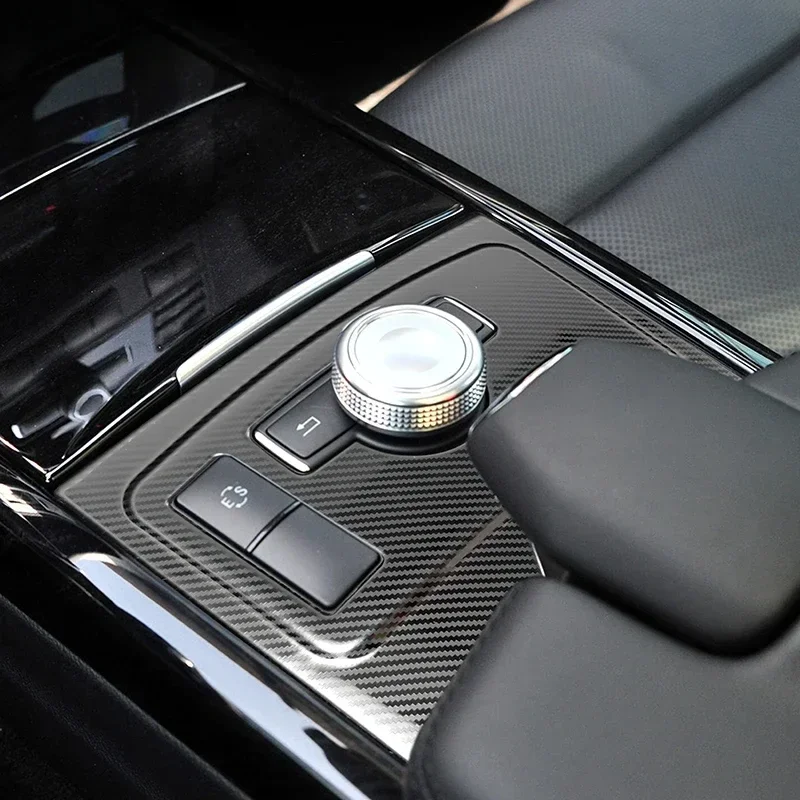 For Mercedes Benz E Class W212 300 2012-2015 Console ES Switch Frame Mode Button Panel Cover Car Accessories Carbon Pattern Trim