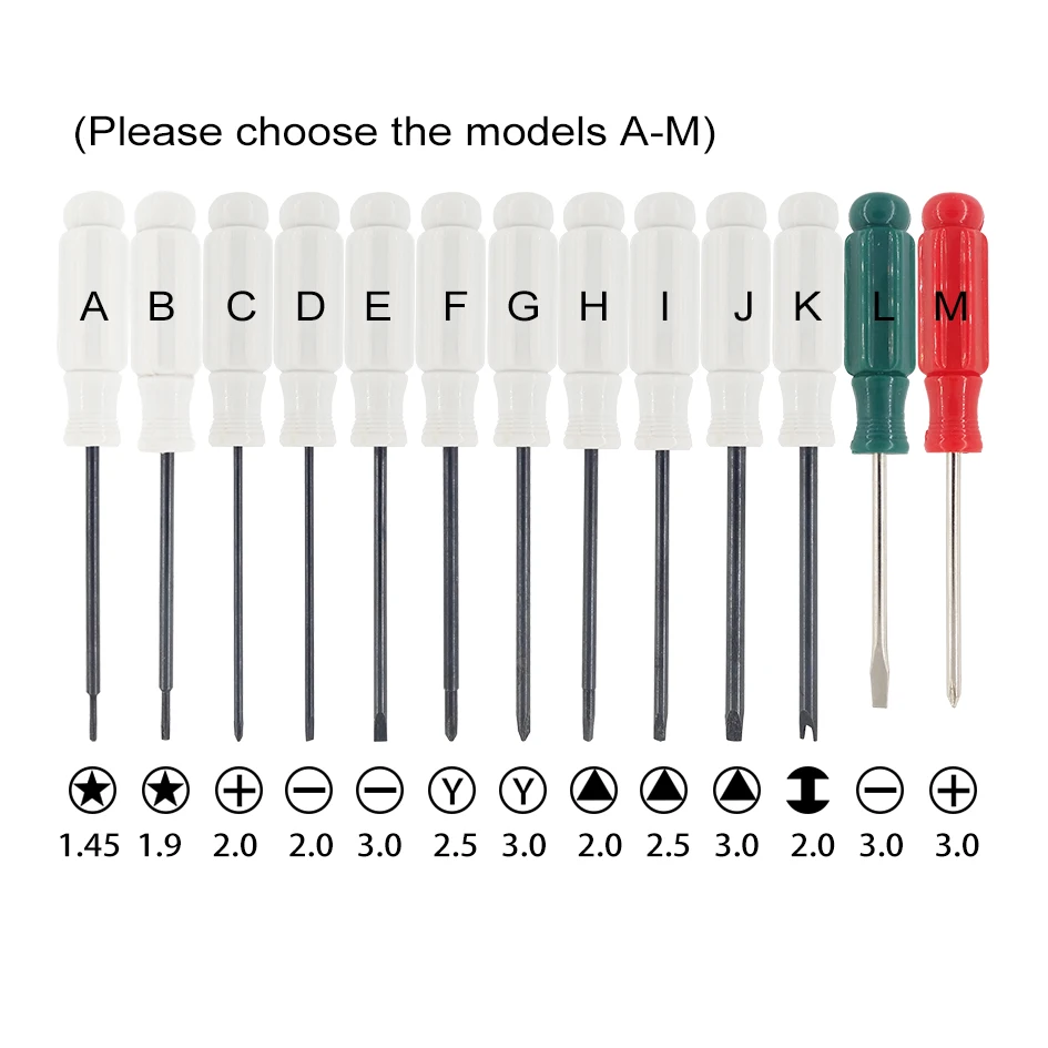 

Professional Special Screwdriver U H 1.45 1.9 Pentalobe Phillips flathead Screw Driver 2.5 3.0Y 2.0 2.5 3.0 Triangle 2.0 Key