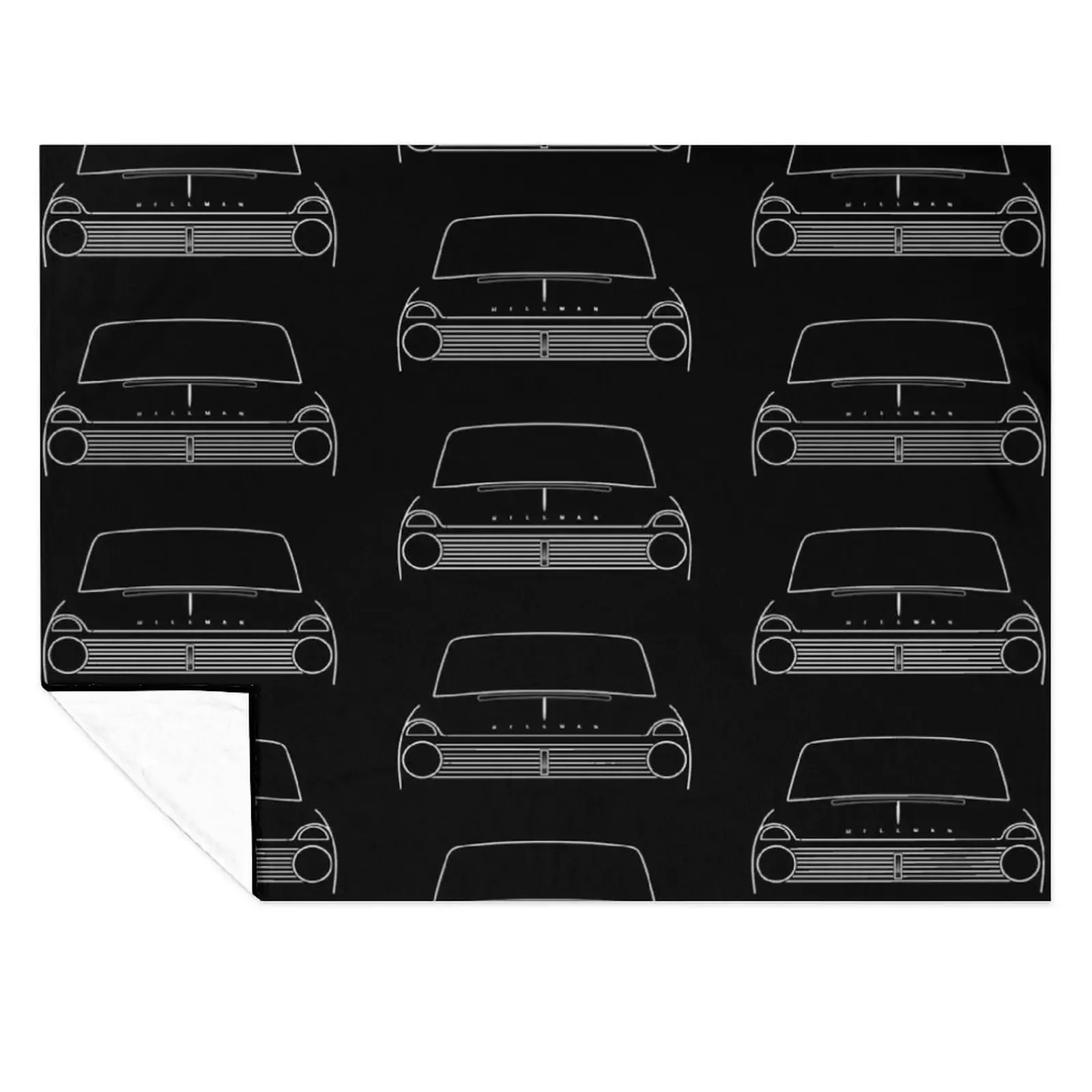 

Hillman Super Minx classic 1960s British car white outline graphic Throw Blanket Decoratives bed plaid Decorative Sofas Blankets