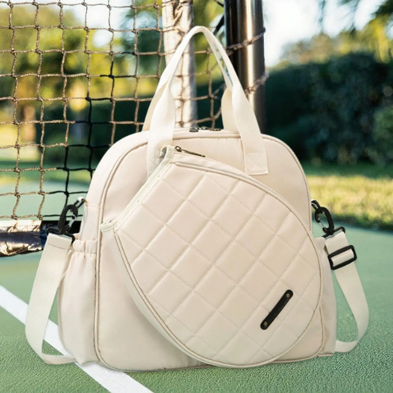 Borsa per racchetta da tennis Borsa a tracolla da tennis grande multifunzionale Borsa da palestra con tracolla regolabile per allenamento in palestra di badminton da tennis