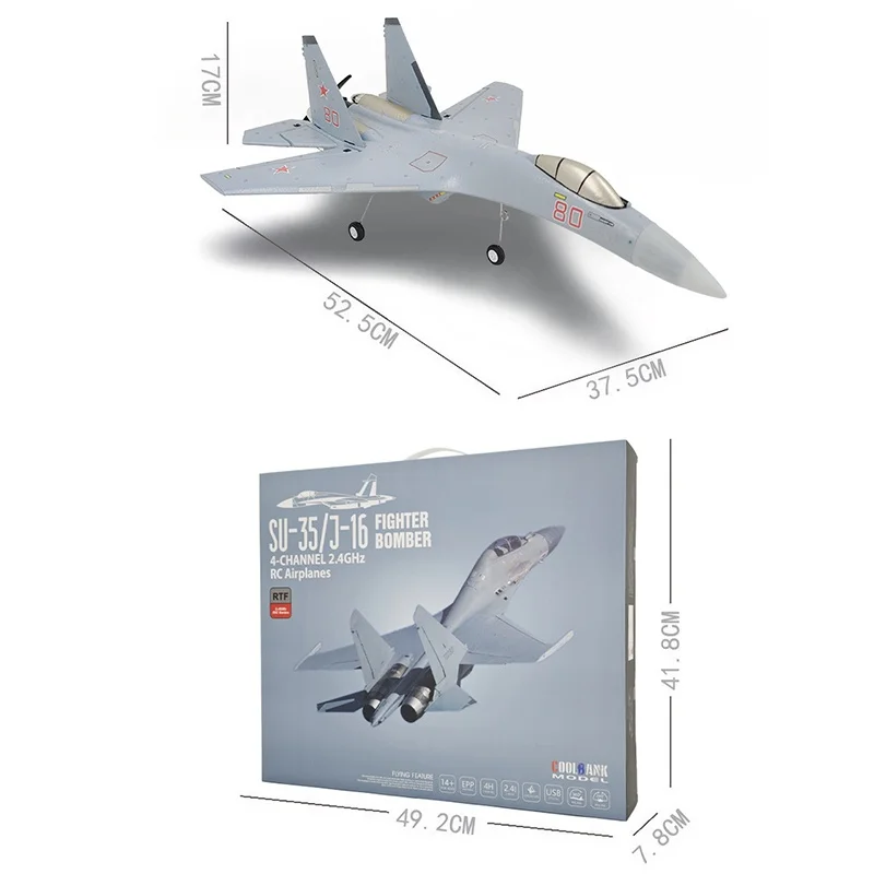 In Stock Kbk Remote Control Aircraft Su-35 J16 Remote Control Foam Fixed Wing Glider Model Aircraft Military Model Boy Toy Gift