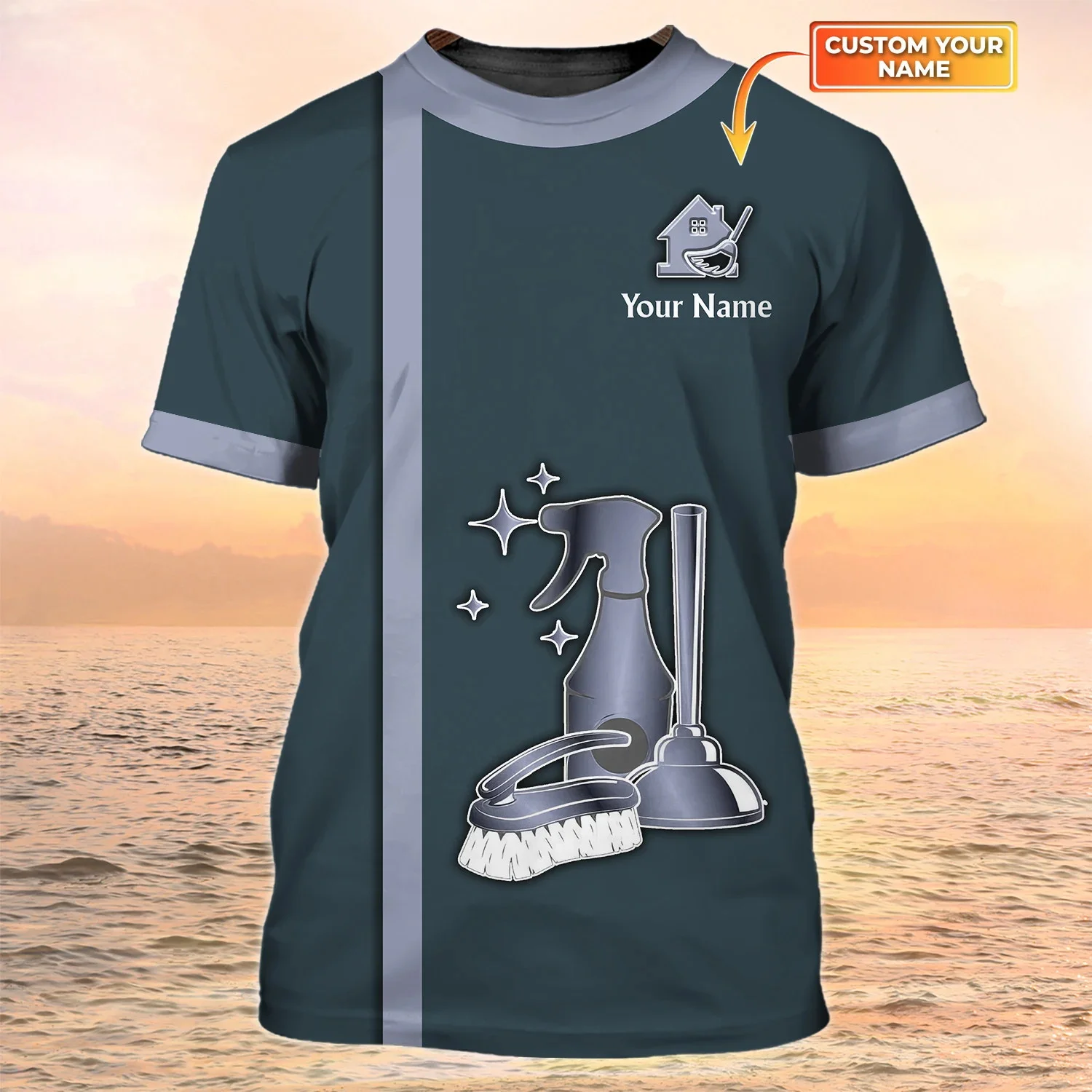 PLstar Cosmos Newest Summer Men‘s T-shirt Housekeeping Tools Custom 3D Printed t shirt Unisex Casual Tshirt Maid Uniform DW104