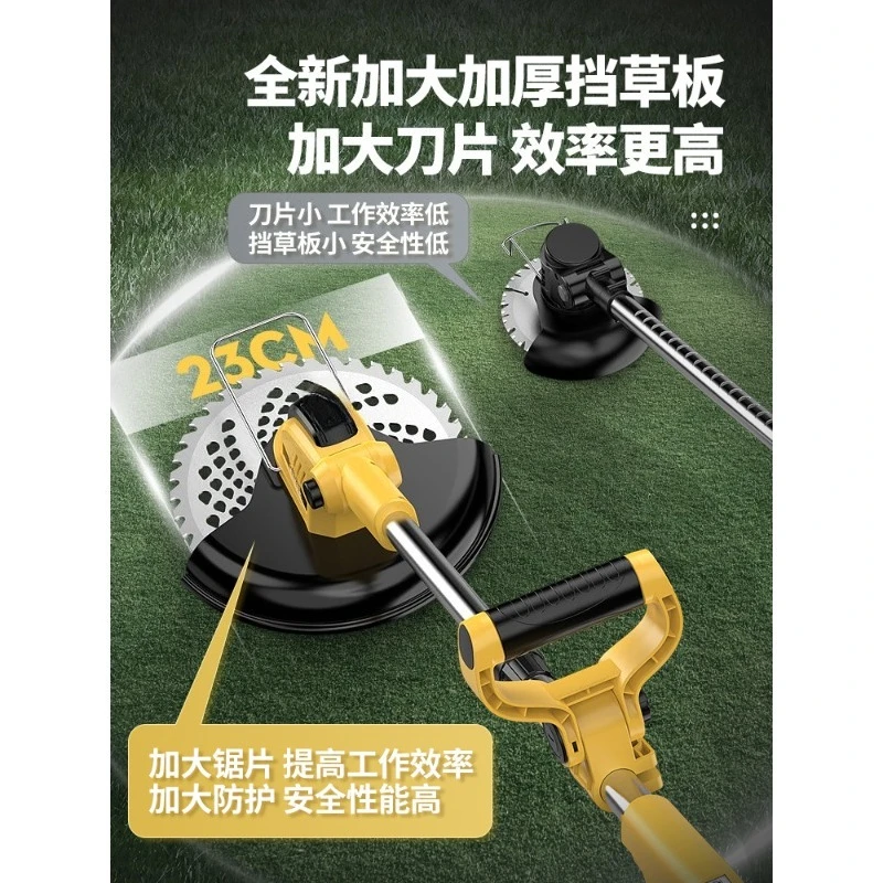 Rechargeable Lithium Battery Lawn Mower High Power Small Electric Grass Trimmer For Household Weeding view 5