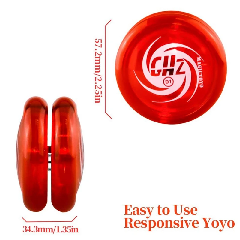 MAGICYOYO-حلقات المهنية يويو للأطفال ، المبتدئين مع سلاسل يويو وسرة الإصبع ، D1 GHz