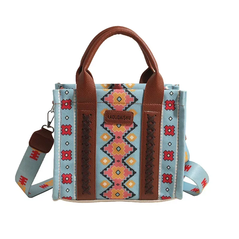 

Женская большая холщовая сумка-тоут в богемном стиле, летняя винтажная сумка через плечо с принтом