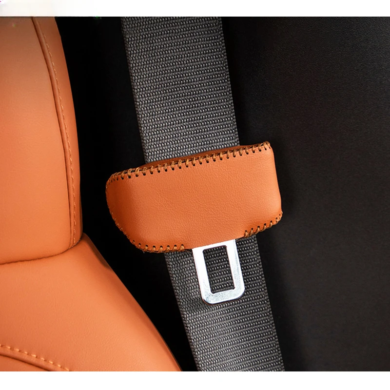 

For Li Lixiang L7 L8 L9 2023 2022 Car Styling Seat Belt Insert Seat Buckle Seat Belt Protective Leather Cover Auto Accessories