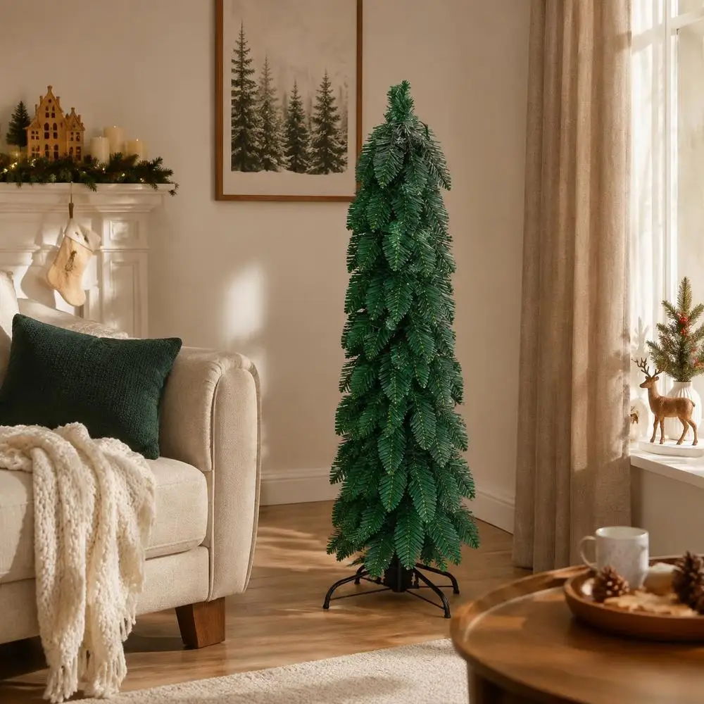 Albero di Natale artificiale, 90 cm, con punte in PVC dall’aspetto realistico