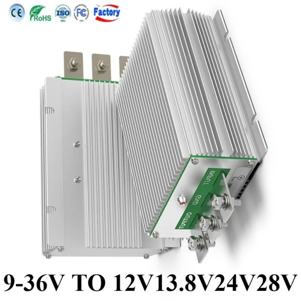 30-60V to 36V DC Power Converter Wide Voltage Input 9-36V to 28V 12V 13.8V 24V 50A 60A Voltage Regulator Inverter Transformer CE