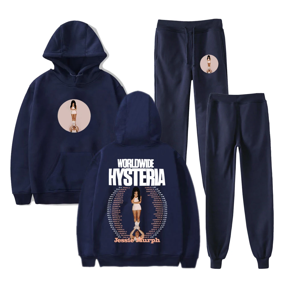 GF جيسي مورف جولة هستيريا في جميع أنحاء العالم 2025 هوديس بنطال رياضي قطعتين مجموعة بلوزات + Sweatpants الرجال النساء الزي مجموعات #5