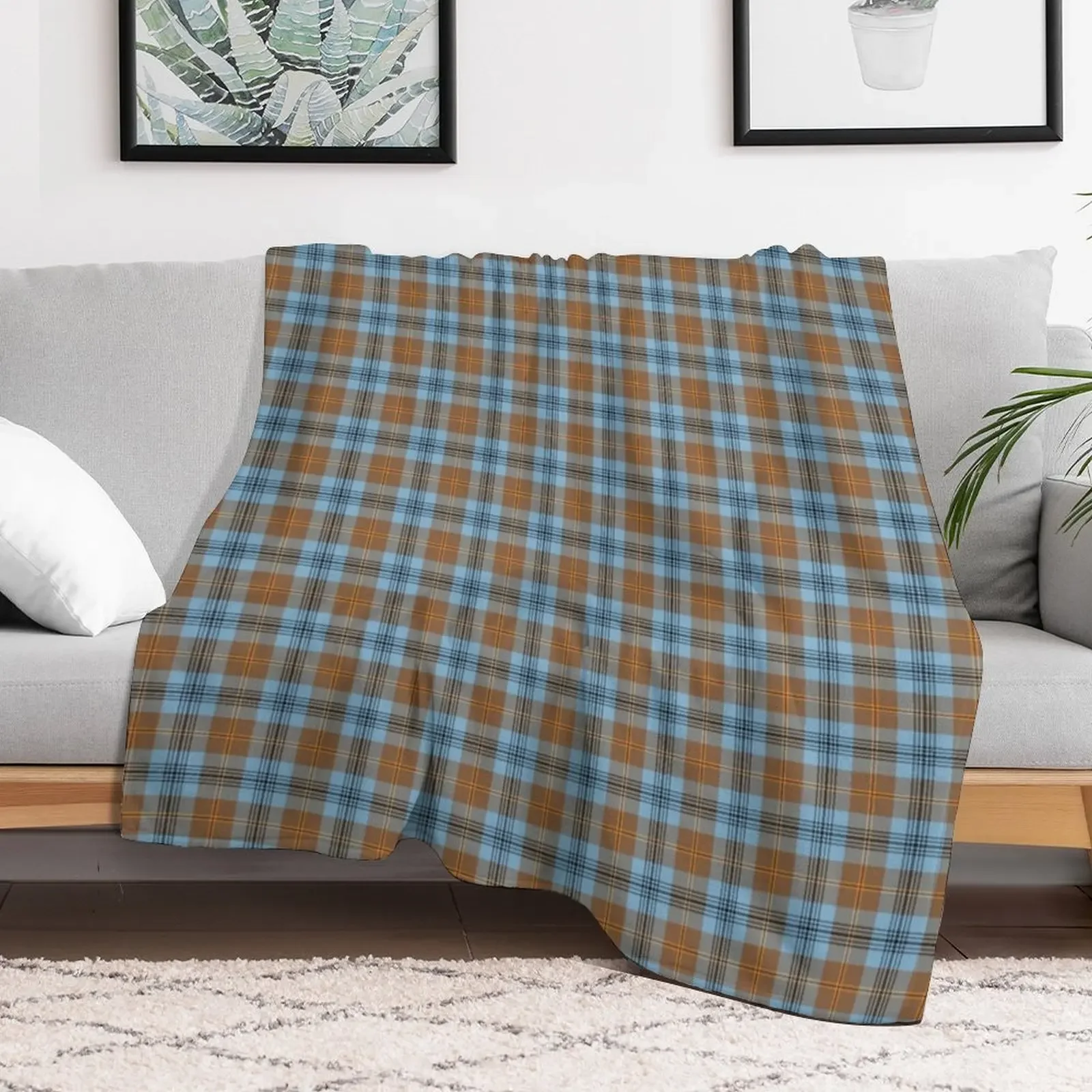 Falkirk District Tartan Throw Blanket Travel Size Cozy Blanket for Plane Train