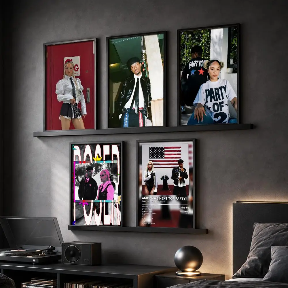 P-PARTYOF2 Singer Music Painting Calligraphy Canvas Poster Hallway Bedroom Living Room Home Bar Decoration Interior Wall