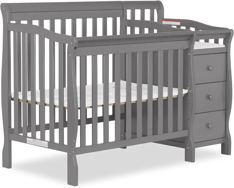 Dream On Me Jayden 4-in-1 Mini Convertible Crib And Changer, Non-Toxic Finish, Zealand Pinewood, 1