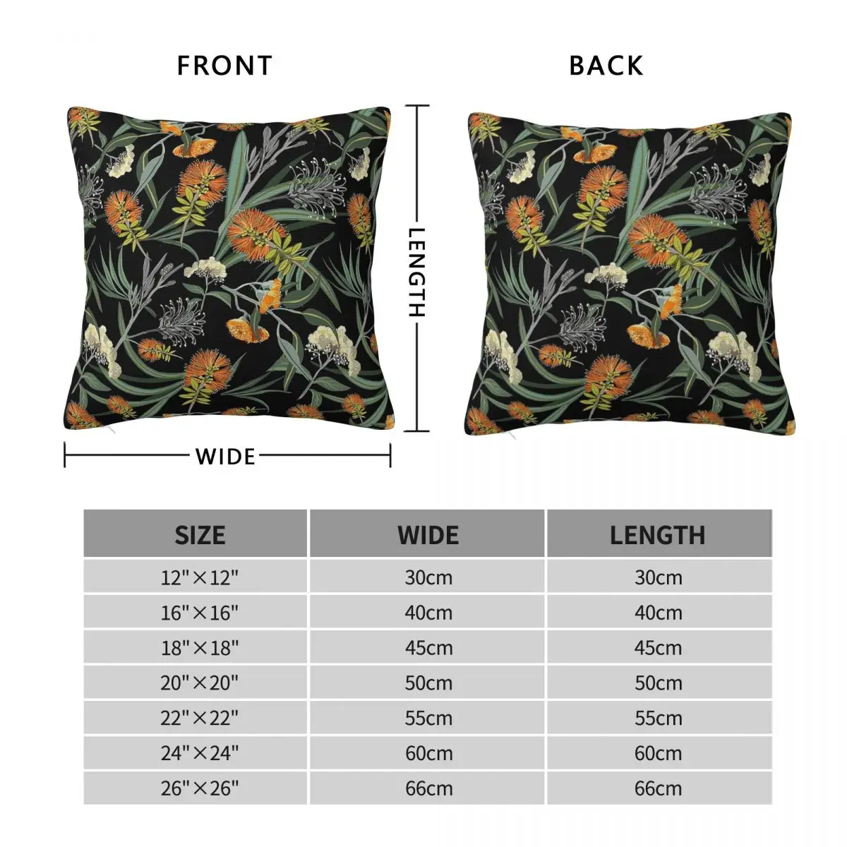Botanical Australian Natives Boho Square Pillowcase Polyester Linen Velvet Creative Zip Decor Home Cushion Cover Wholesale
