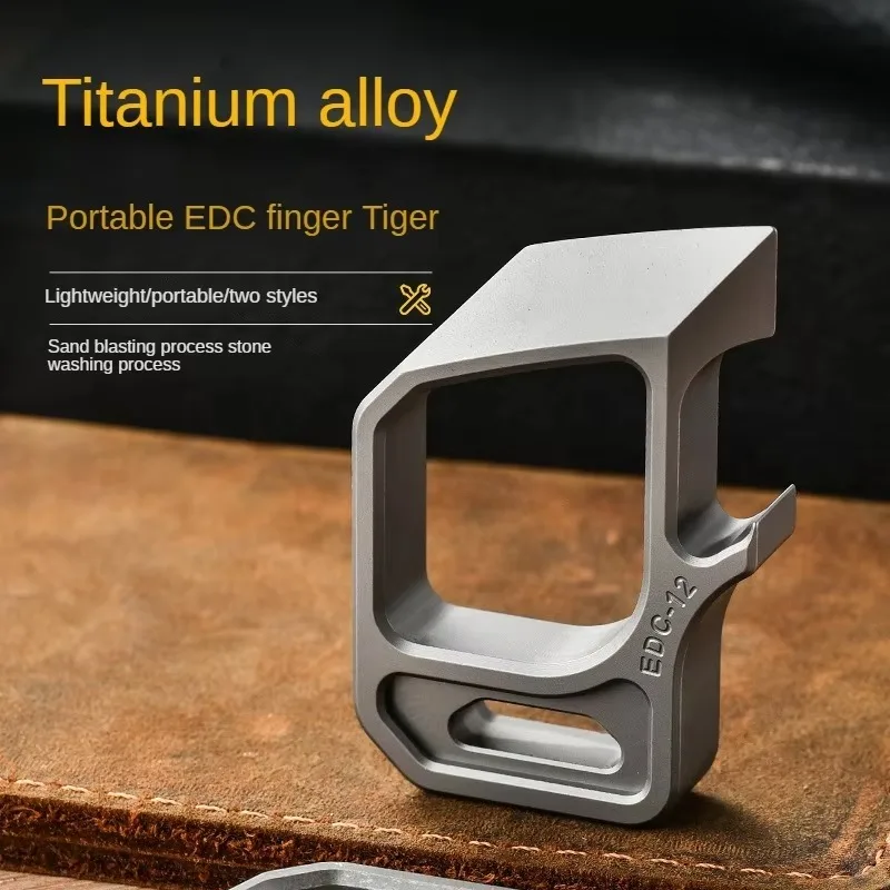 Multi‑Function Titanium Alloy Pry Bar Mini Bottle Opener Stylish EDC Keychain Tool for Camping Hiking Outdoor Use