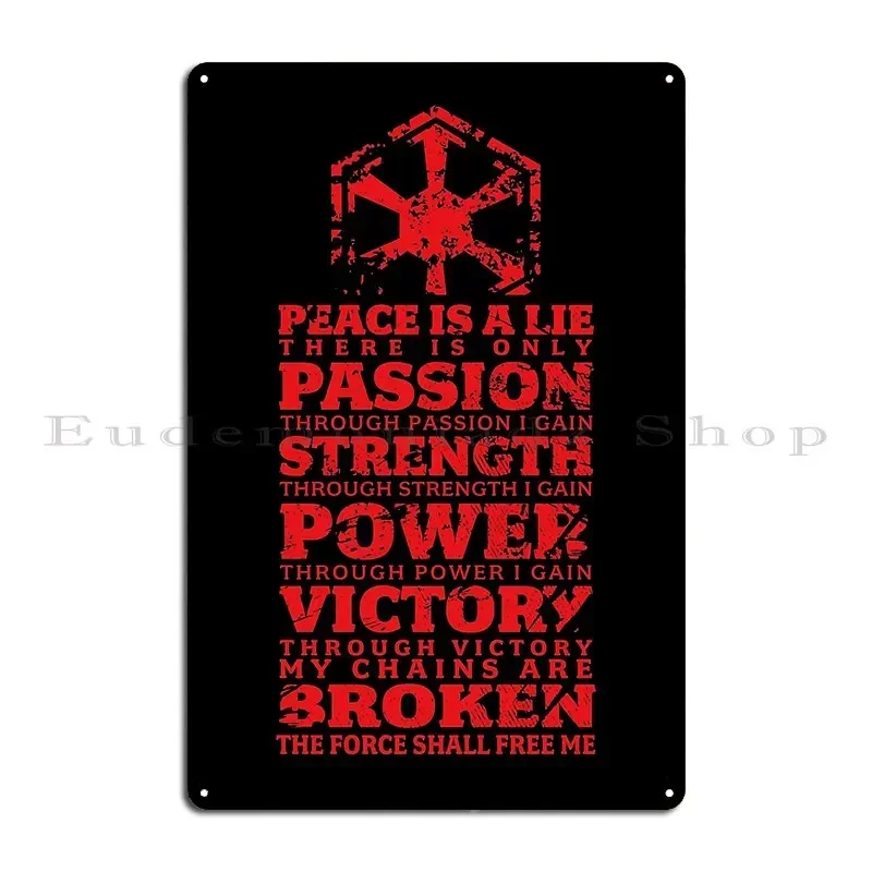 code of the sith Metal Sign Wall Decor Pub Mural Kitchen Printing Wall Plaque Tin Sign Poster
