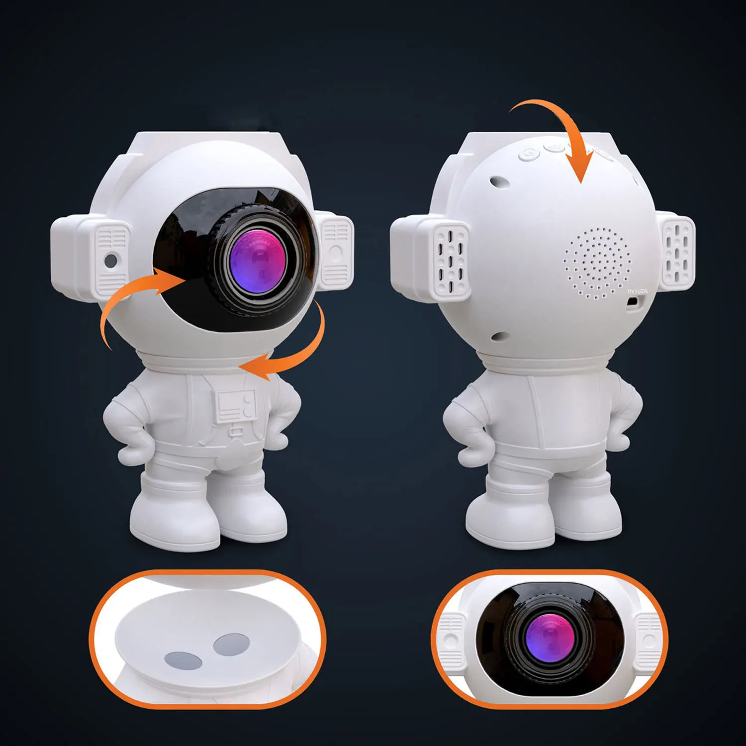 Proyector de estrellas y astronautas, luz nocturna con Control remoto 360, diseño ajustable, para dormitorio, nebulosa, Galaxia, regalo para niños