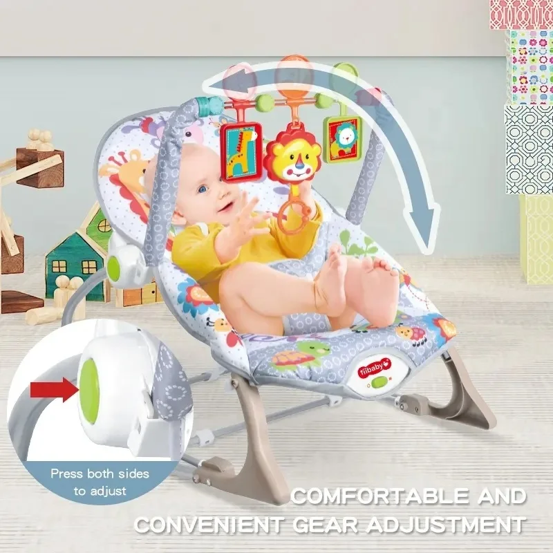 KSF Infant Born Multi-functional Electric Bouncer Rocker Chair Baby Boy Toy Rocking Chair Vibrating Children Toys With Music