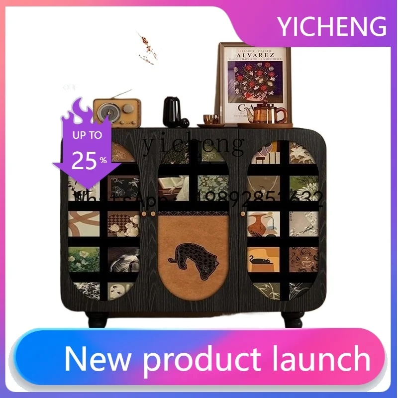 

X4 antique solid wood side cabinet cupboard painted porch locker home decoration accessories