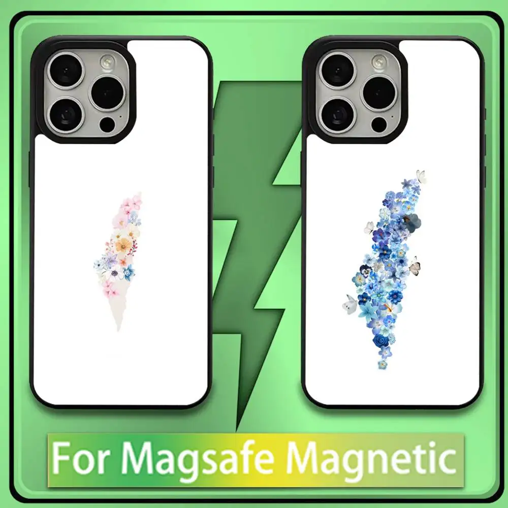 

Keffiyeh P-PalestineS-Flowers Phone Case For iPhone17,16,15,14,13,12,11,Plus,Pro,Max,Mini Soft Magesafe Magnetic Wireless Charge