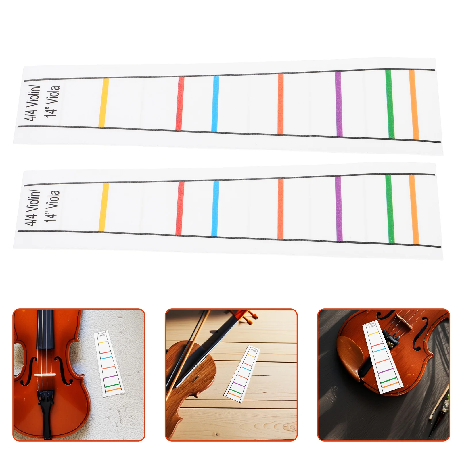 2Pcs Transparent Violin Fingerboard Stickers 44 Size Finger Position Guide for Beginners Scale