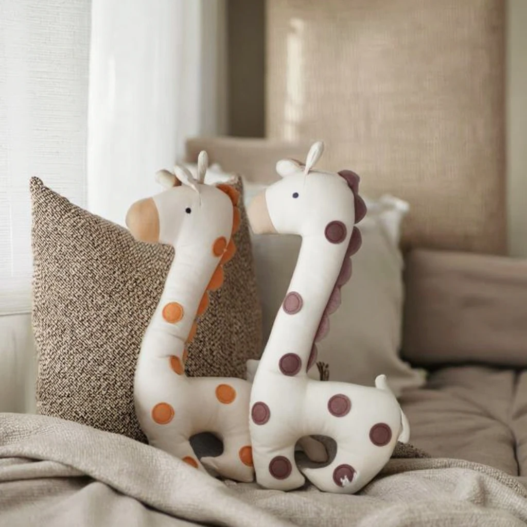 イン風ベビーキリン人形キャンバスアヒル人形子供の赤ちゃんオンドリなだめる人形なだめるバンビ鹿枕 PP 綿