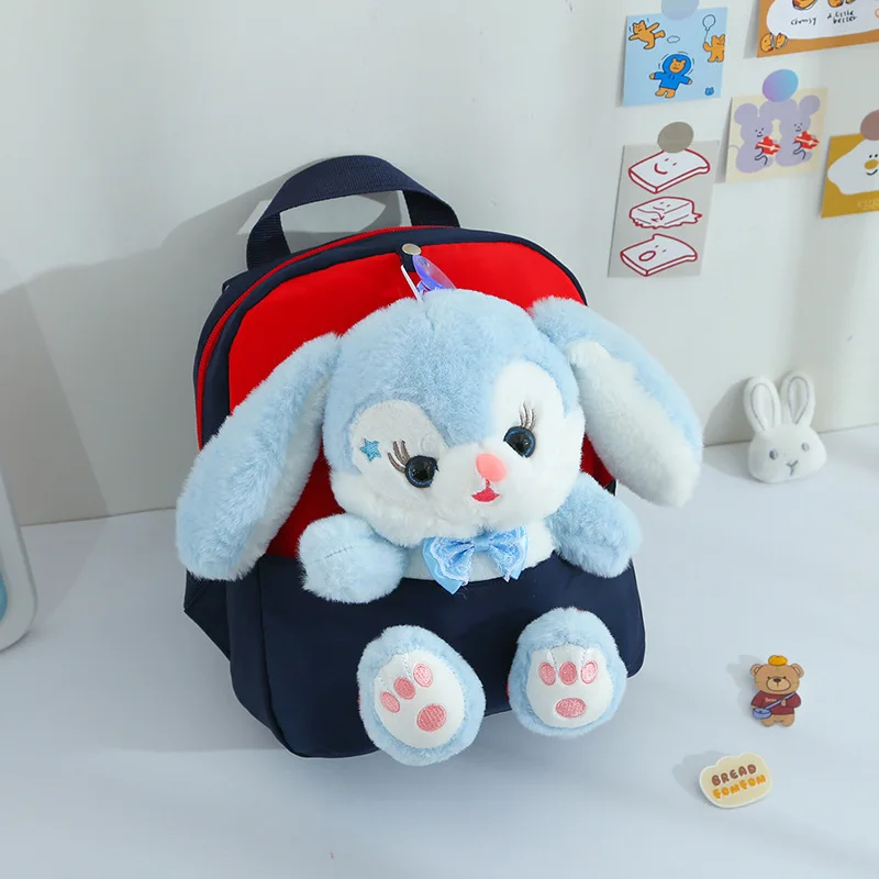 Cartoon Kindergarten Backpack 2024 New Children\'s School Bag Cute Plush Rabbit Doll Backpack 1-3 Grades