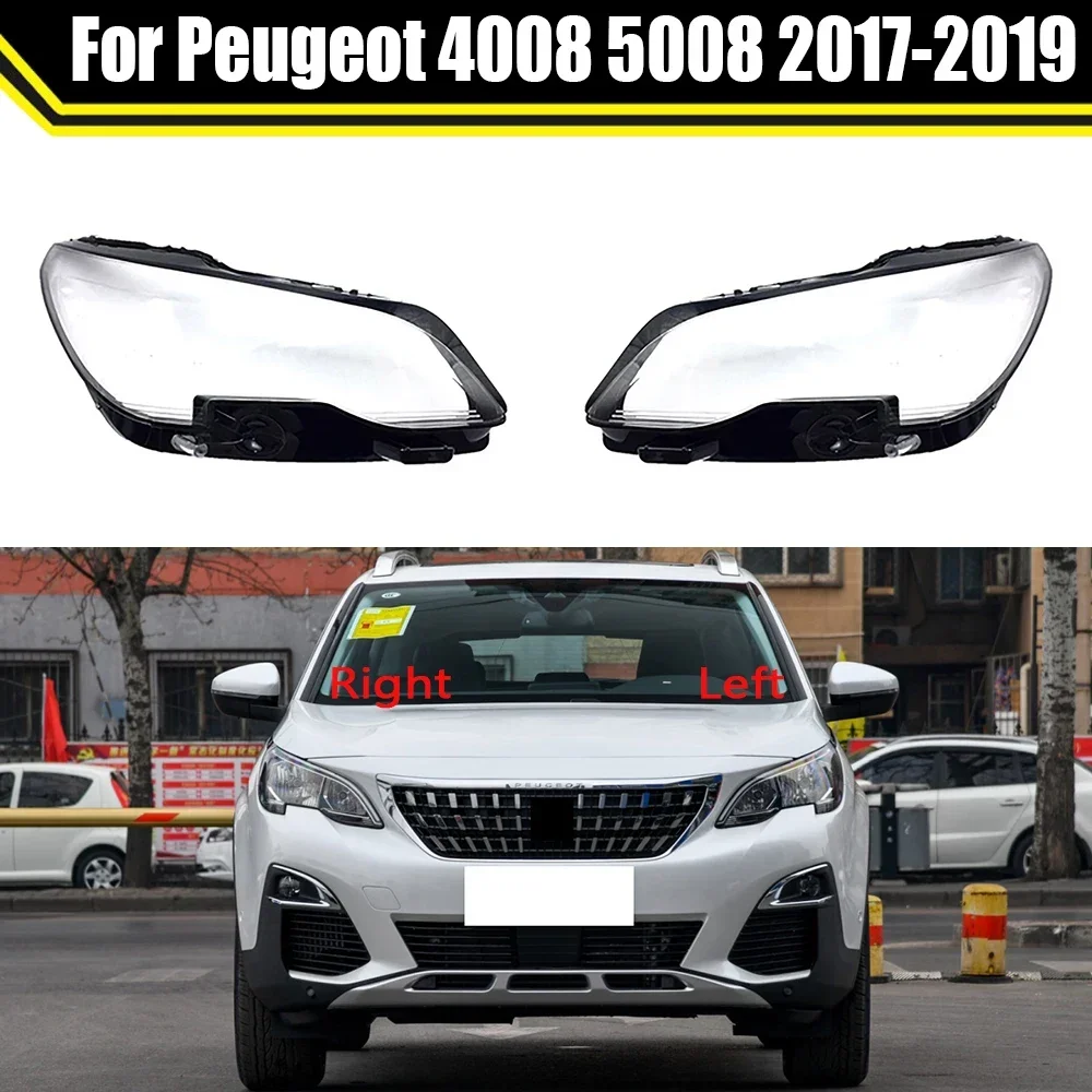 

Car Headlight Cover Transparent Lampshade Lamp Case Glass Lens Shell Auto Light Caps For Peugeot 4008 5008 2017 2018 2019