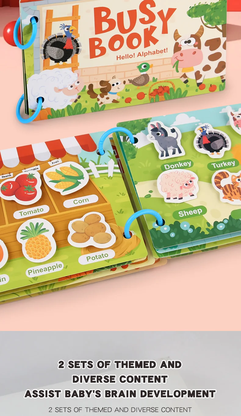 Montessori Baby Beschäftigt Buch Mein Erstes Ruhiges Buch Paste Frühes Lernen Bildung Spielzeug Kinder Passende Spiel Spielzeug für Kinder 1 2 3 jahre – Detail 2