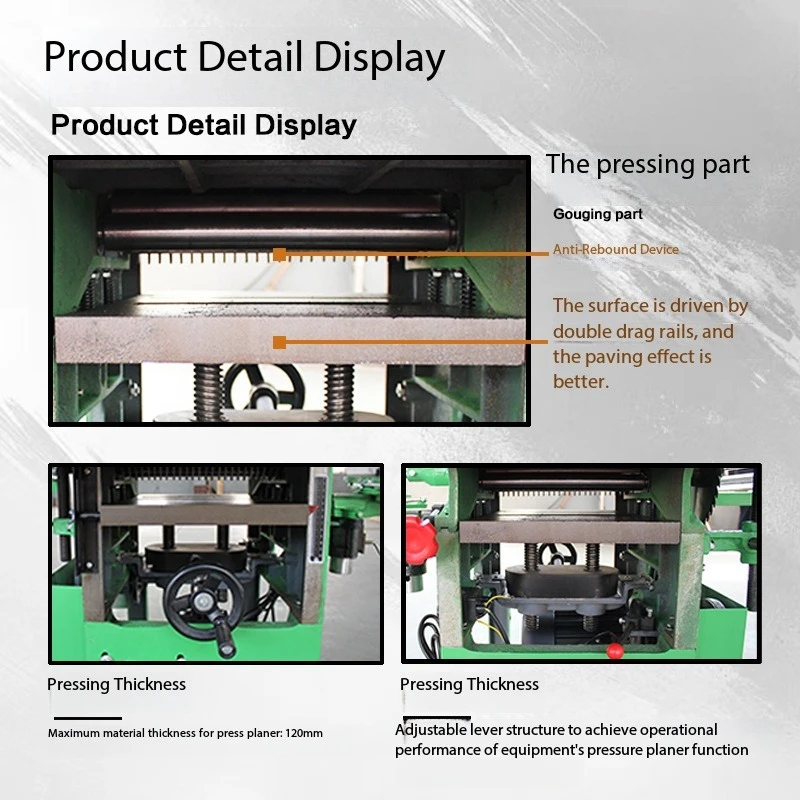 Desktop Woodworking Planer & Thicknesser - Multi-Function Push Table Machine Tool 220V/380V 4200rpm for Woodworking