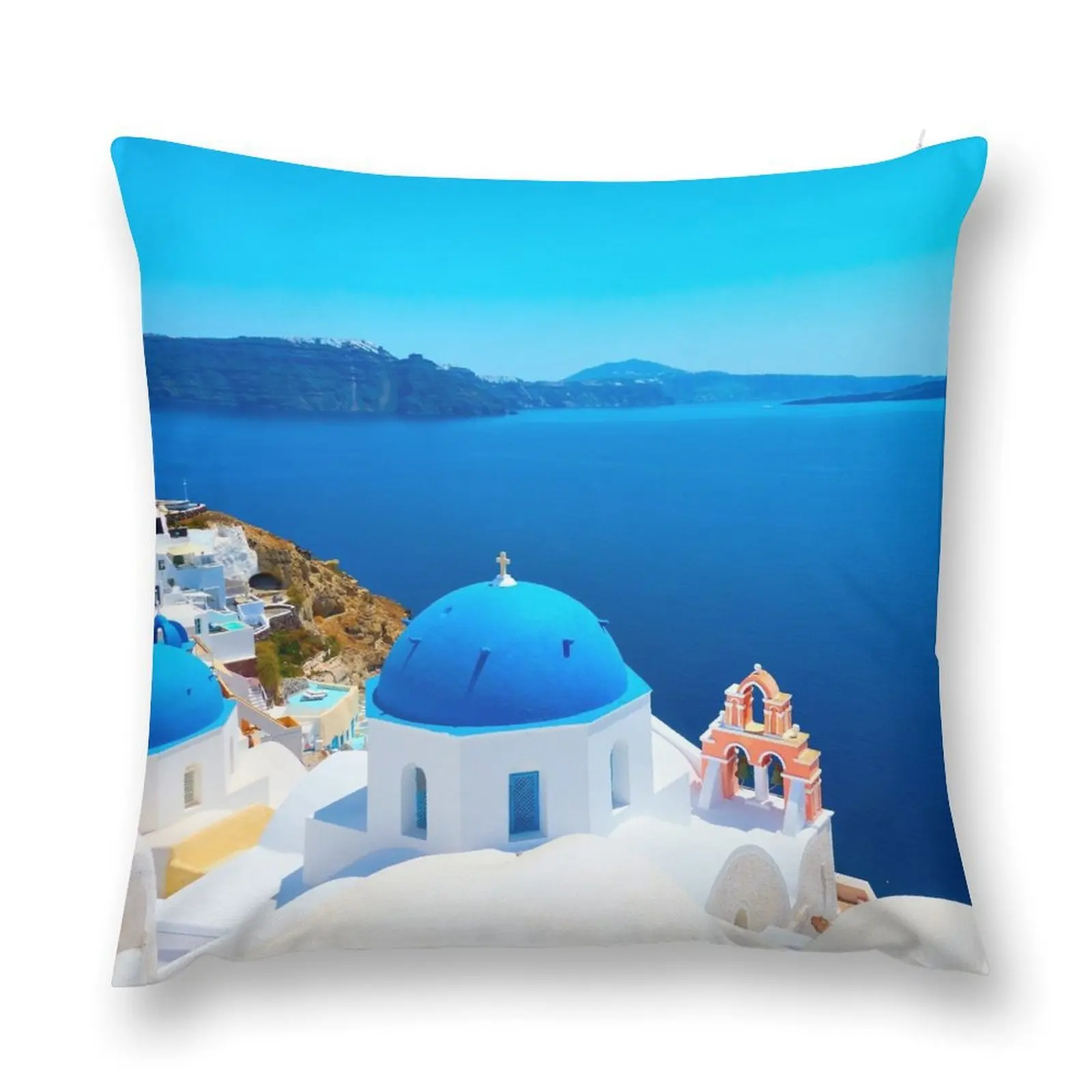 Santorini Greece Throw Pillow Cushions For Decorative Sofa christmas pillowcases Couch Pillows pillow