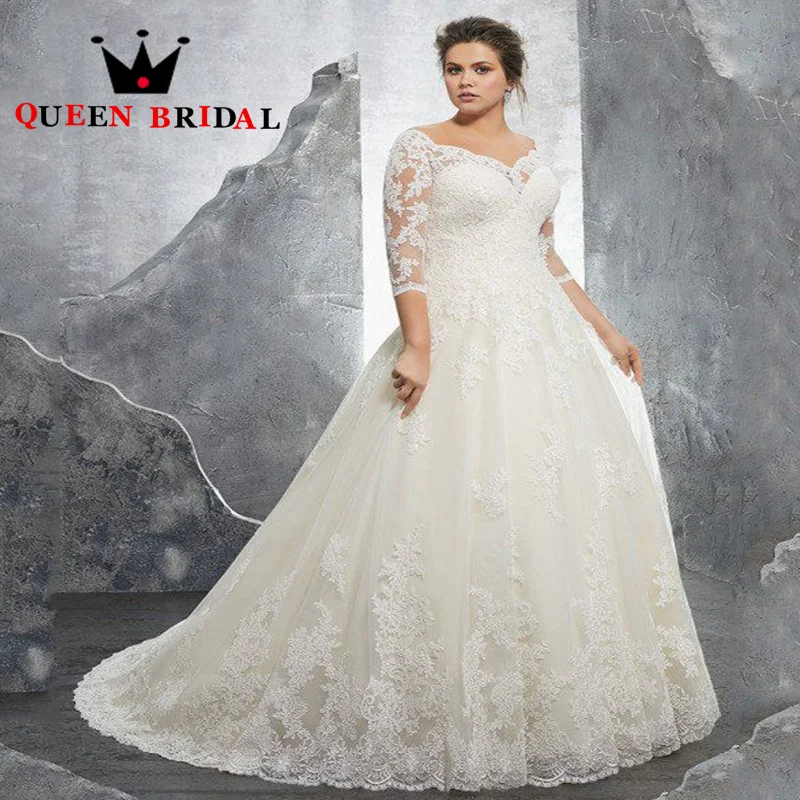 

Exquisite Appliques Lace Wedding Dress 2023 V Neck Half Sleeve Floor Length Bridal Ball Gowns Vestidos De Novia Custom L45M