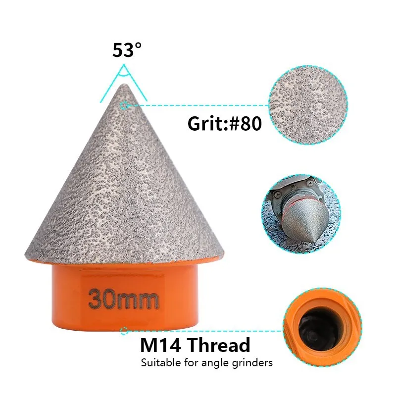 Imagem -06 - Diamante Chanfro Bits Fresador de Telha Serra de Buraco de Concreto de Mármore Alvenaria de Perfuração Coroas Ferramentas de Construção 2075 mm M14