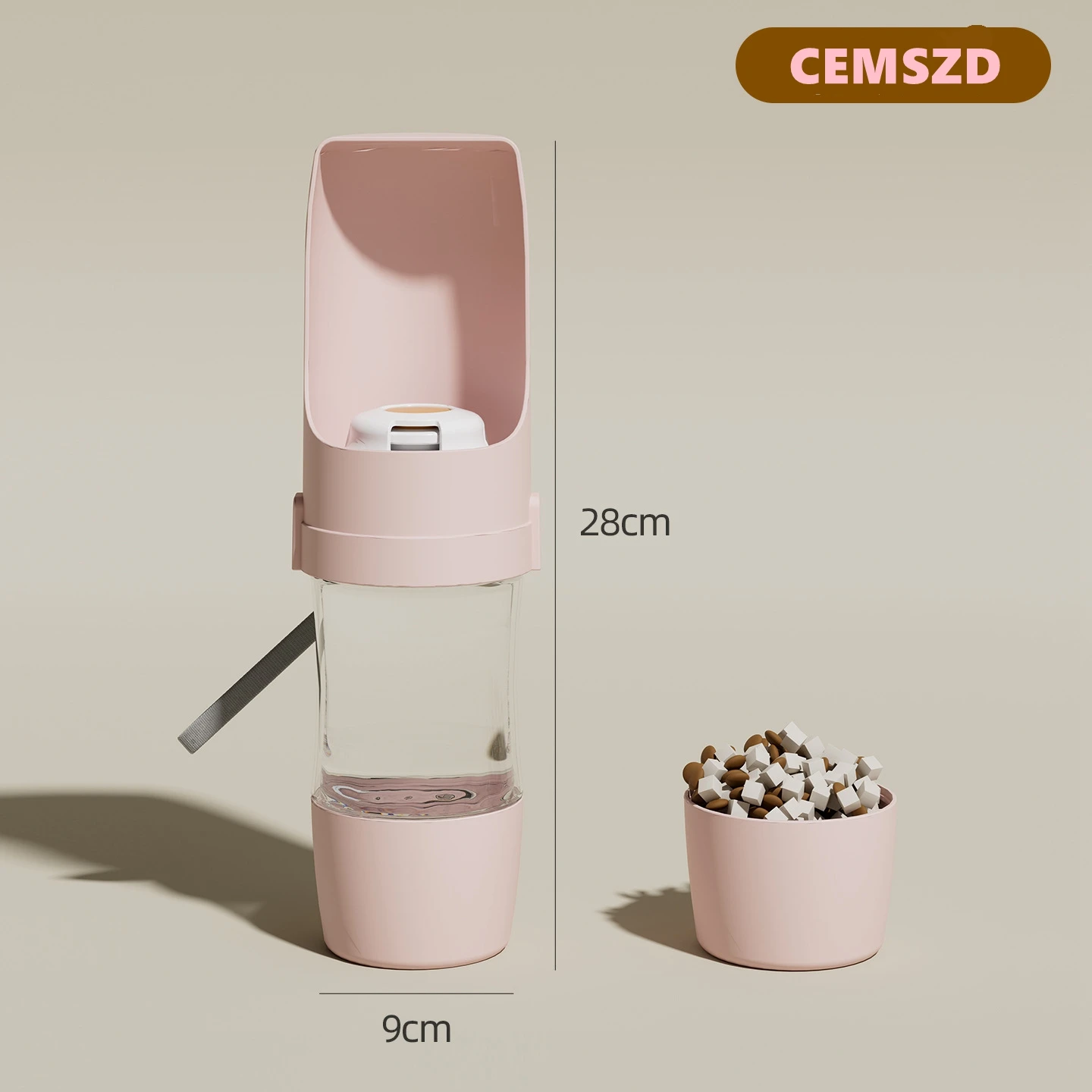 CEMSZD Taza de Viaje oficial para mascotas, taza de agua portátil dos en uno para Cosplay, accesorios TPR, juego de correa a prueba de explosiones, accesorios de viaje