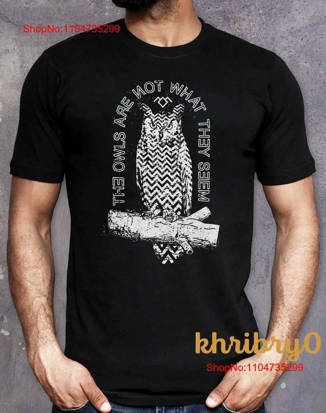 

Twin Peaks The Owls of T shirt H28798 vintage Washed Versatile streetwear homme Stretched graphic designer clothes Slightly