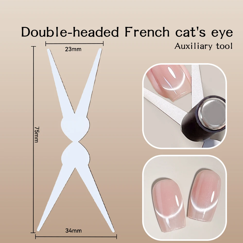 Kaniu Professional Dual Ended French Cat Eye Magnet Nail Art Tool For Diy Gel Polish To Create V Shape Crescent Line Manicure